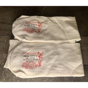 Vintage Twin City Knitting Stretchose Knee High Baseball Tube Socks White Lot